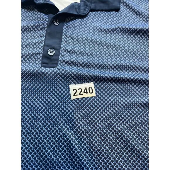Graham Luxe‎ Polo Shirt Mens Large L Navy Blue Lightweight Stretch Golf - Picture 5 of 5